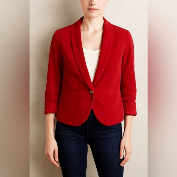 Cartonnier Red Velvet Blazer Women’s Size 2 - Picture 1 of 9